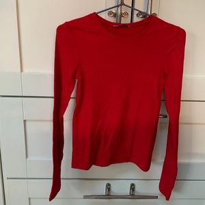 Zara red ribbed long sleeve shirt sz small